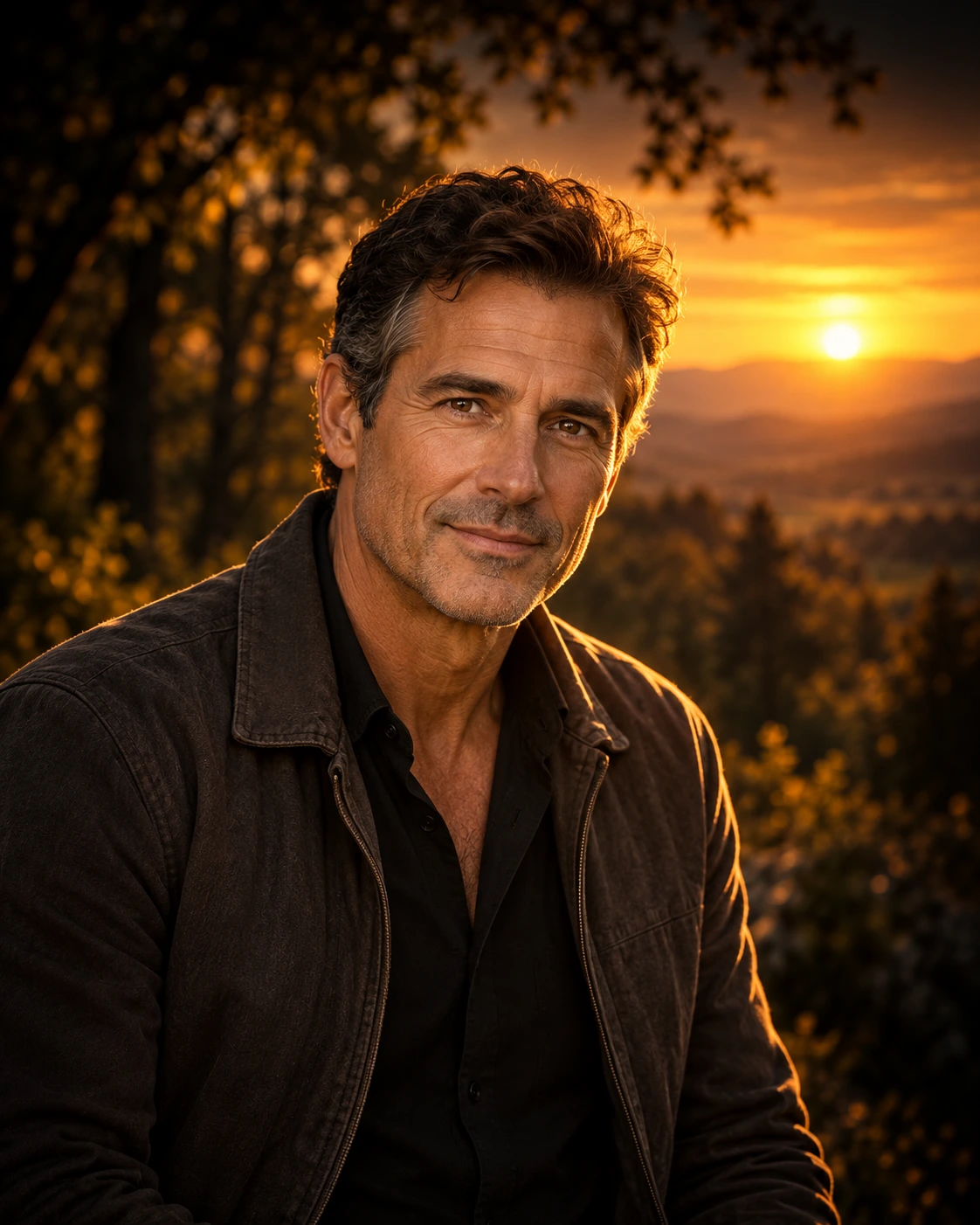 Illustrated author persona of Luca Ferraro in warm evening light